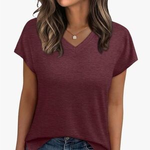 V-Neck Burgundy Women's Top
